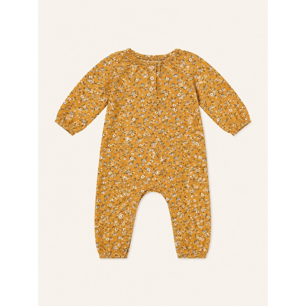 Carter’s Mustard Yellow Floral Romper 12M | Boho Baby Girl Outfit